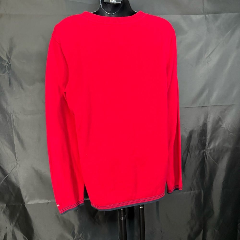 Tommy Hilfiger Red Long Sleeve Top with Navy Details L/G - Picture 7 of 10